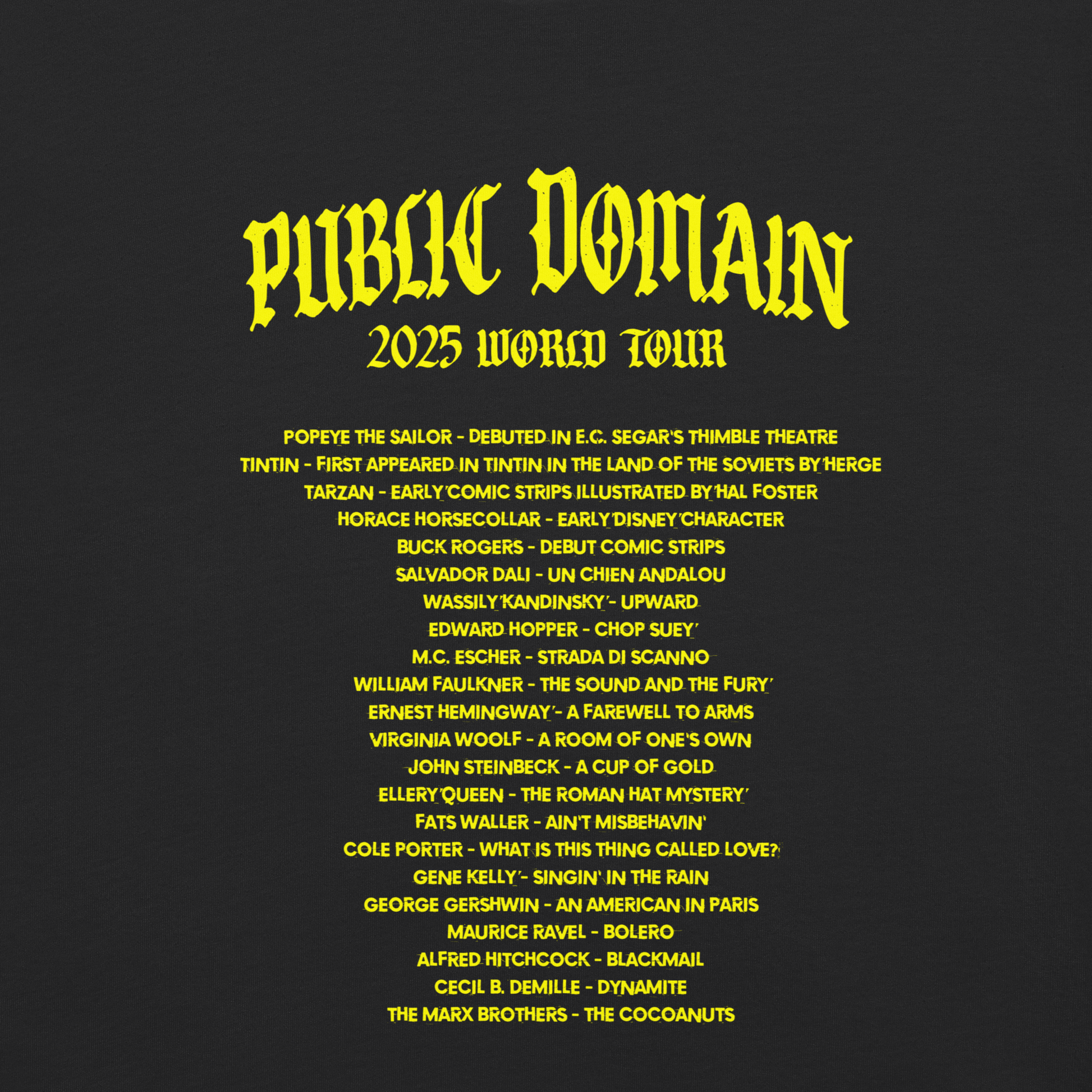 Public Domain 2025 World Tour